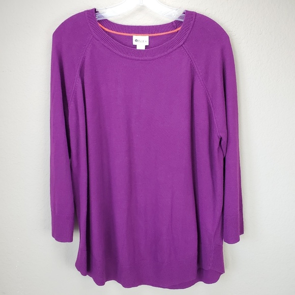STYLUS Tops - Stylus Purple Lightweight Sweater  L‎